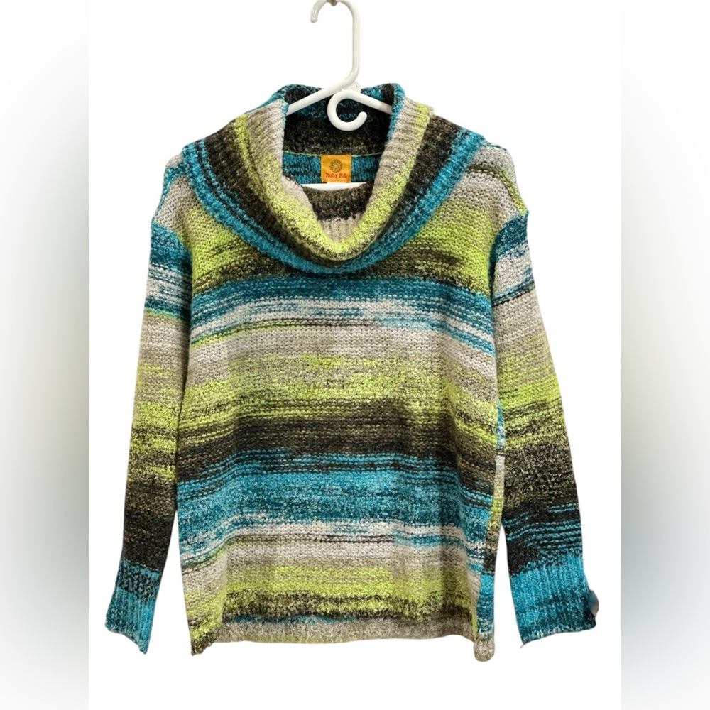 Ruby Rd. Vibrant Striped Cowl Neck Sweater - NWT - small